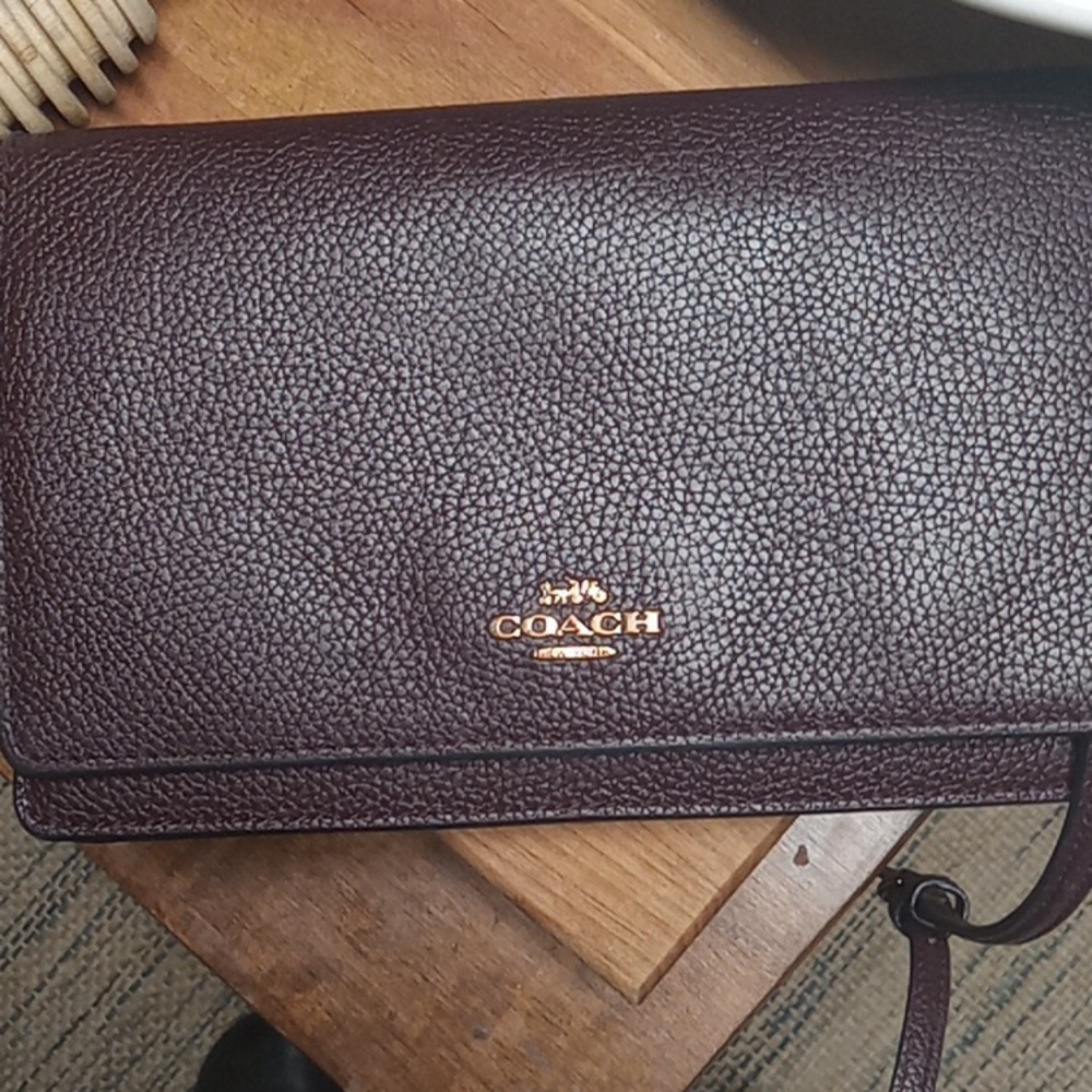 Coach Dark Brown Leather Mini Crossbody Purse - Picture 9 of 9